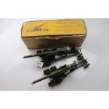 Boxed Britains 2064 155mm plus another Britains gun both with missiles, both gd with some paint