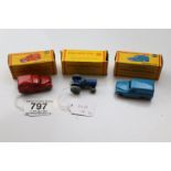Three boxed Dinky Dublo diecast vehicles to include 063 Commer Van, 068 Royal Mail Van and 069