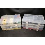 Lego - 16 plastic boxes/cabinets containing various accessories and parts