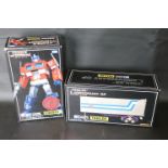 Two boxed Takara & Just Toys Optimus Prime Transformers Masterpiece models to include MP1