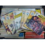Large collection of Commando and War Picture Library comics in two boxes and a suitcase
