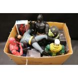 Collection of Super Hero Figures including 2 x Batman, Cased Bat Mobile, 2 Lego Batman Keyrings,