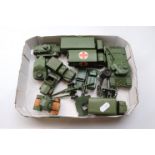 A collection of approx. 15 loose military die cast vehicles to include Dinky 641, 622, 623, 626,
