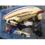 Collection of 5 unboxed radio controlled vehicles and controllers, Powerpart, Gama etc, sold with