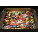 Tray of Loose Diecast Playworn Vehicles including Corgi, Matchbox and Lesney (approx. 90 total)