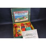 Boxed Meccano Motor Car Constructor complete and unused, with instructions, in red with cream tyres,