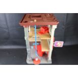 Kenner The Real Ghostbusters Fire Station with sign, pole and two accessories, no ghosts, play