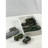 18 Diecast military vehicles featuring Matchbox Lesney and Dinky, in gd condition with figures