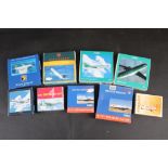 Nine boxed Schabak diecast model planes to include BA x 2, EasyJet, BOAC, Continental, Aer Lingus