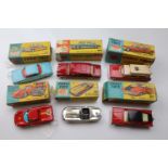 Six boxed Corgi diecast models to include 235 Oldsmobile Super 88 in pale blue, 314 Ferrari