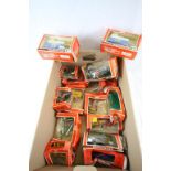 15 Boxed Britains Farm Vehicles, Trailers & Implements to include 9566 x 2, and 9542, boxes are poor
