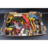 Quantity of vintage play worn diecast model vehicles to include Matchbox Lesney, Corgi, Triang etc