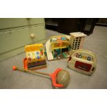 4 Fisher Price toys to include Garage, Cash Register, Push-a-long & Cassette Player