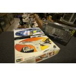 Three boxed and un-made plastic model kits to include Tamiya Subaru Impreza WRC Monte Carlo 05,