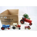 Collection of diecast and plastic tractors to include ERTL, Crescent, Lone Star, Dinky etc (approx