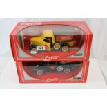 Two boxed Coca Cola diecast models featuring 9501 Ford Publicitaire and 9503 Ford Pick-Up both vg