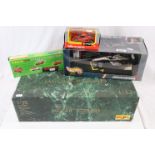 Boxed 1:12 Maisto Jaguar XJ220 1992, three boxed Minichamps plus a boxed Mattel Hot Wheels McLaren