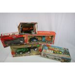 Five boxed Britains farming models to include 9573 Land Rover Horse Box, 4730 Make Up Model Riding