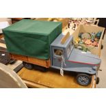 Scratch built model truck, with interior and hooded trailer, in good condition