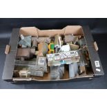 Quantity of OO gauge model railway trackside cardboard kit built buildings