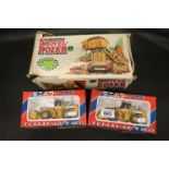 Boxed Tomy Vibrating battery powered Shovel-Dozer plus 2 x boxed Mini Power Wide TCM Wheel Loader