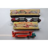 Boxed Matchbox Major Pack M8 Car Transporter and M4 Fruehauf Hopper Train, some paint loss, boxes