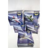 Five boxed 1:72 Corgi The Aviation Archive Jet Fighter Power models to include three ltd edn