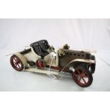 Mamod Roadster steam engine in cream, heavy play wear and rusting