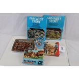 Two boxed Atlantic HO scale Far-West Story 64 piece figure sets plus boxed Atlantic 1101 Caccia Al