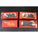 Four boxed OO gauge engines to include Hornby x 3 and Triang R153 0-6-0 Saddle Tank Loco, boxes