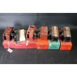 Six boxed Hornby O gauge items of rolling stock to include No 1 Guards Van, No 50 Goods Brake Van,