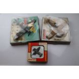 Two boxed Dinky diecast planes to include Hawker Hurricane mk 11c and Messerschmitt Bf 109E plus a