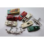 Nine Dinky diecast models to include Seaplane, Medium Bomber x 2, Tempest II, 163 Bristol 450, 237