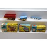 Three boxed Corgi diecast accessories to include 61 Four Furrow Plough, 62 Farm Tipper Trailer and