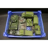 7 Dinky Armored Vehicles including Shado 2, Tank Destroyer, Chieftan Tank, Alvis plus Britains