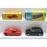 Boxed Dinky 157 Jaguar XK120 Coupe in red, some paint loss, box with incorrect colour spot and a