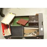 Quantity of mainly Cased Cutlery including a Horn Handled Carving Set plus Loose Cutlery together