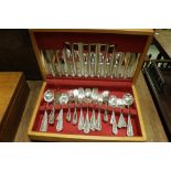 Wooden cased Canteen of Webber & Hill Silver plated cutlery