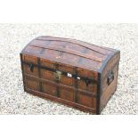 Late 19th / Early 20th century Domed Top Captains Chest / Travelling Trunk