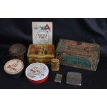 Small collection of vintage Tins to include unused Dunhill Mixture 1167, Silver plated Vesta &