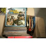 Box of vintage Vinyl LP's and Singles