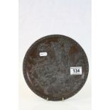 Japanese Antimony Meiji period dish with Bronzed effect finish