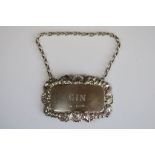 Silver Gin Decanter Label