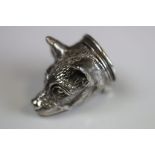 Silver Fox Head Pill Box