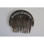 19th century Silver and Paste Hair Slide