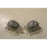 Pair of Continental Silver Condiments in the form of Tortoises