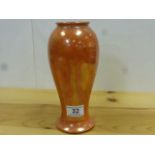 Ruskin vase of inverse baluster form, orange opaline ground, impressed marks to base, numbered 1919,