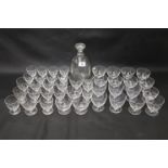 Daum Nancy France, assorted Briançon pattern glasses circa 1950s/1960s comprising decanter, eleven