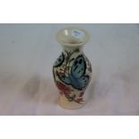 MOORCROFT Large Blue Butterfly pattern 5" vase. Emma Bossons design to commemorate the 50th