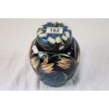 MOORCROFT Loch Hope pattern 6" ginger jar. Philip Gibson design for 2005 catalogue. 1st Quality